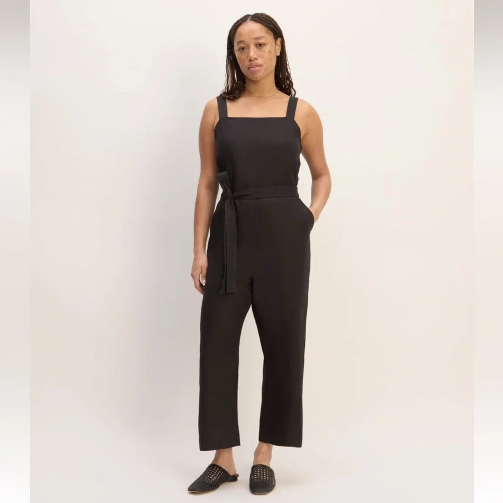 Everlane The Side Button Linen Jumpsuit Size 6